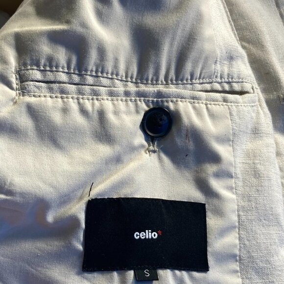 Celio SZ S Linen Military style utility  jacket wheat color essential - Picture 8 of 12